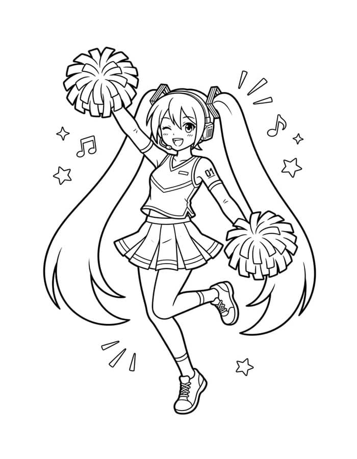 Görüntü Hatsune Miku Temel Boyama Sayfası