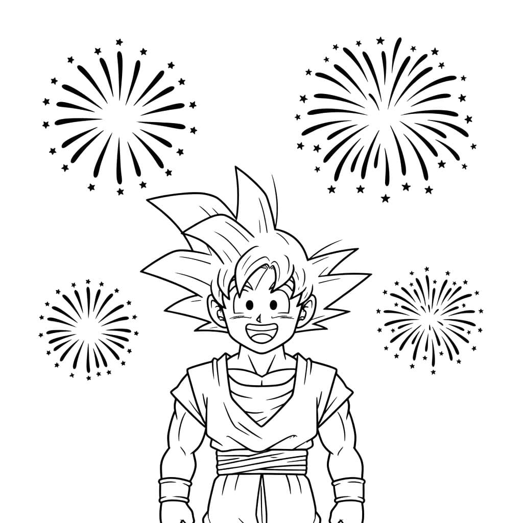 Görüntü Havai Fişekler ücretsiz yazdırılabilir Boyama Sayfası
