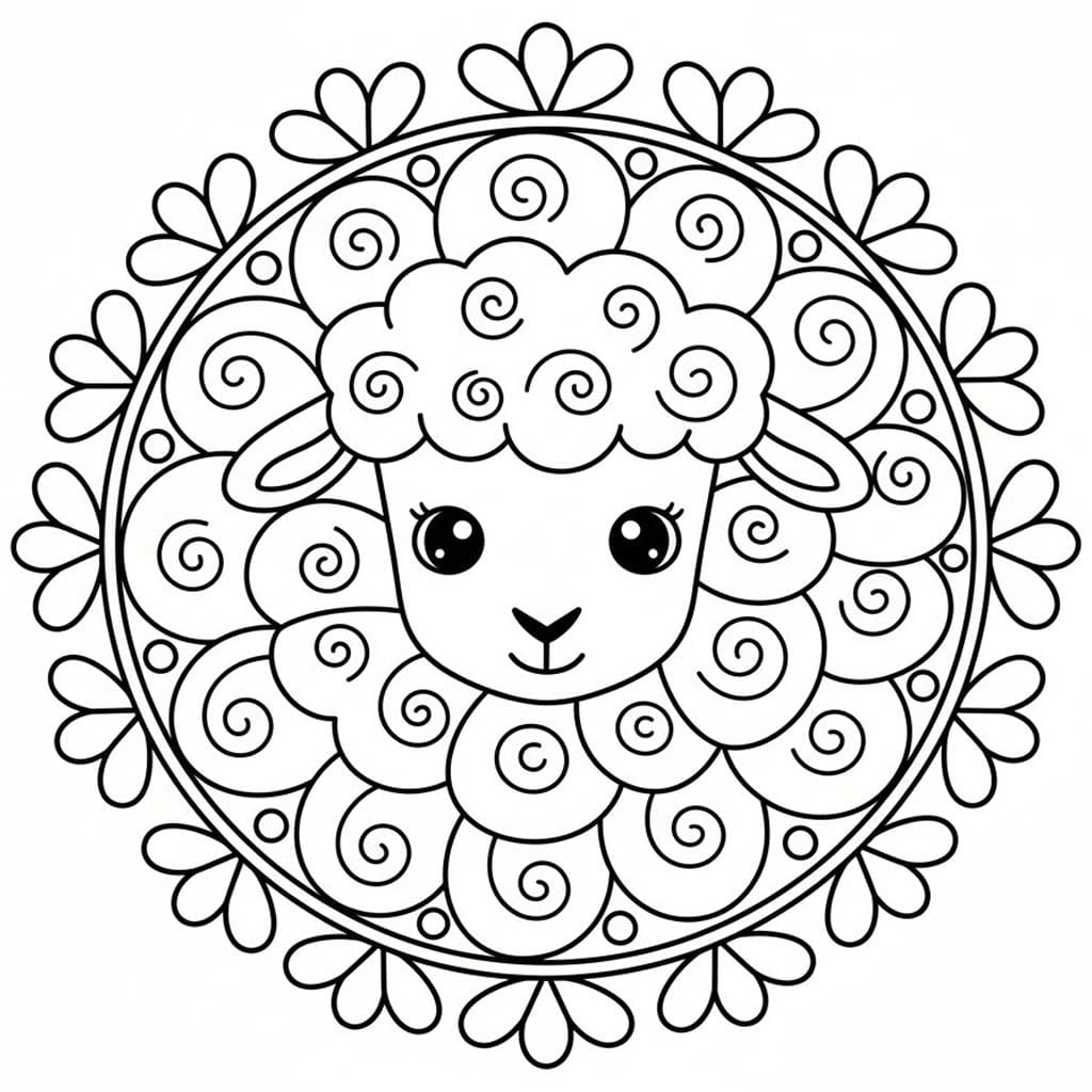 Görüntü Hayvan Mandala yazdırılabilir Boyama Sayfası