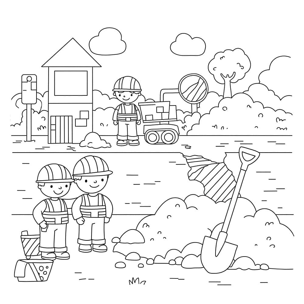 Görüntü İnşaat Alanı ücretsiz Boyama Sayfası