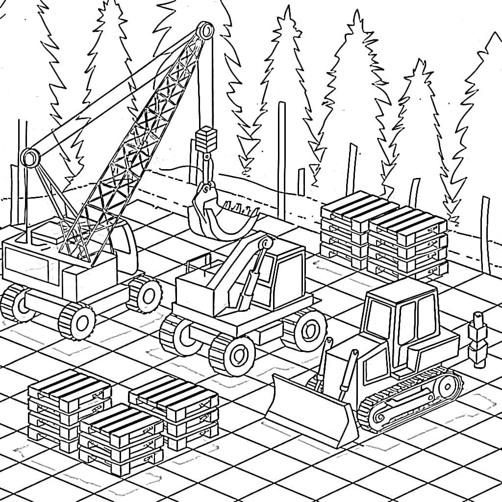 Görüntü İnşaat Alanı Boyama Sayfası