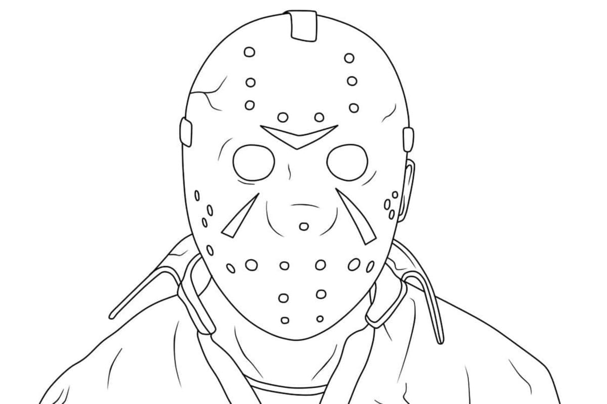 Görüntü Jason Voorhees Kolay Boyama Sayfası
