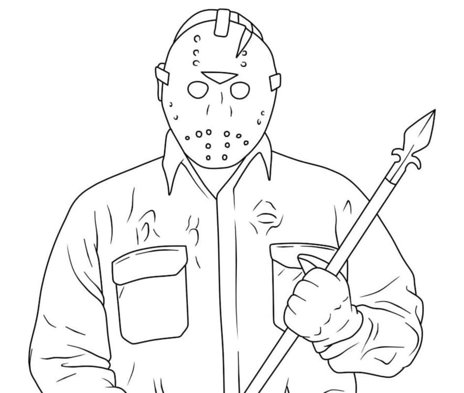 Görüntü Jason Voorhees ücretsiz Boyama Sayfası