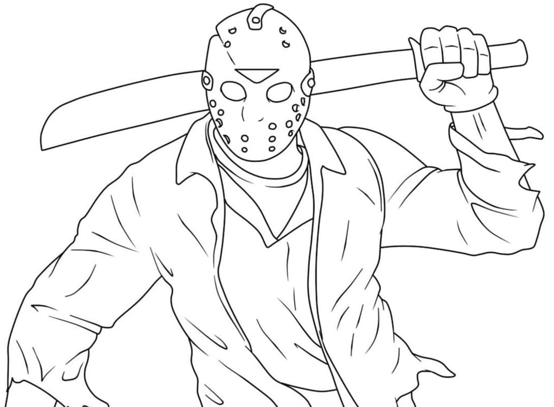 Görüntü Jason Voorhees yazdırılabilir Boyama Sayfası