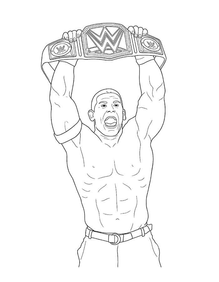 Görüntü John Cena Basit Boyama Sayfası