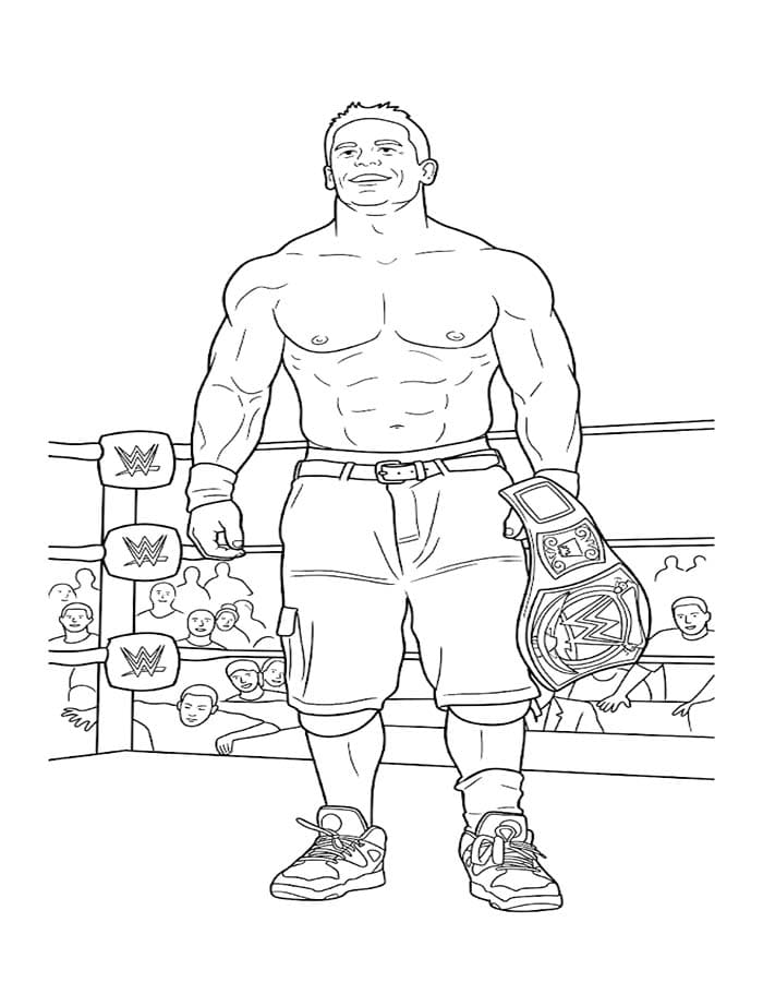 Görüntü John Cena Kolay Boyama Sayfası