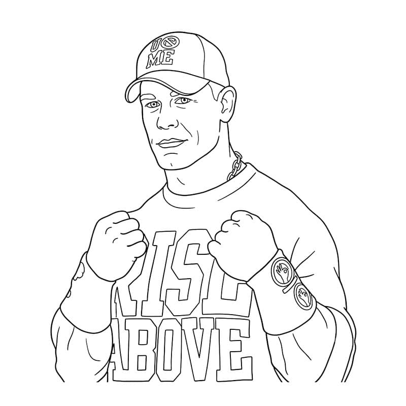 Görüntü John Cena ücretsiz Boyama Sayfası
