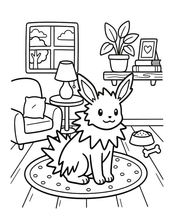 Görüntü Jolteon Basit Boyama Sayfası