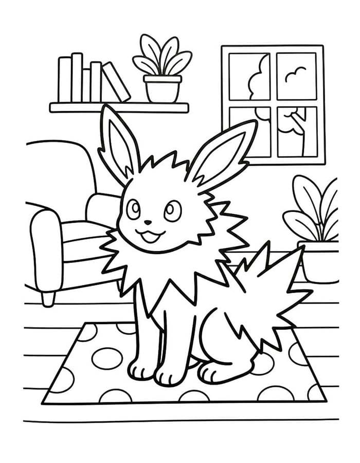 Görüntü Jolteon Kolay Boyama Sayfası