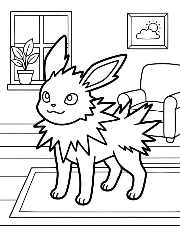 Görüntü Jolteon Temel Boyama Sayfası