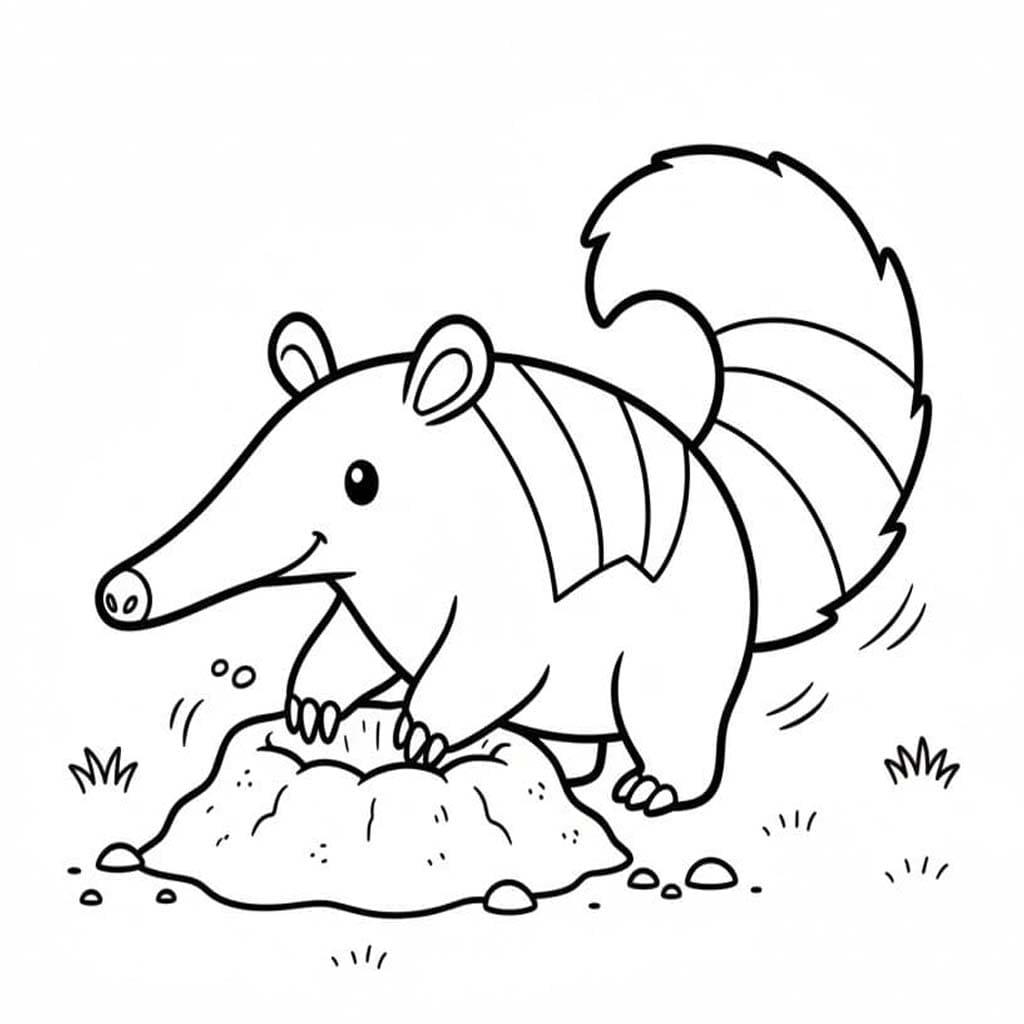 Görüntü Karıncayiyen yazdırılabilir Boyama Sayfası