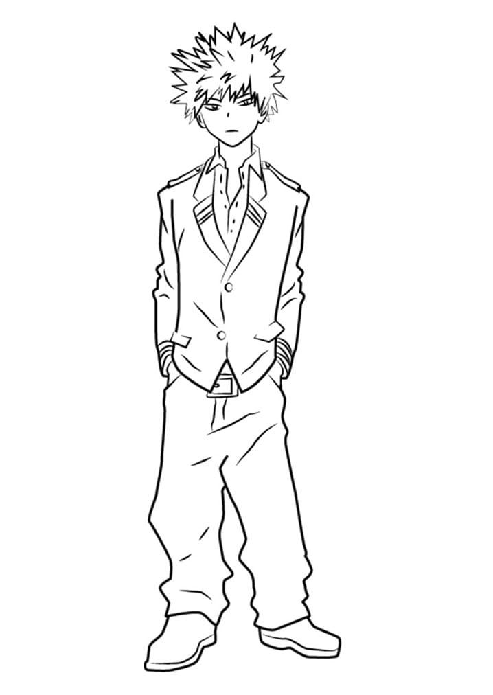 Görüntü Katsuki Bakugo yazdırılabilir Boyama Sayfası