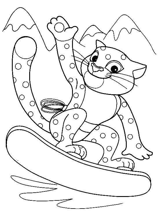 Görüntü Kış Sporları temel Boyama Sayfası