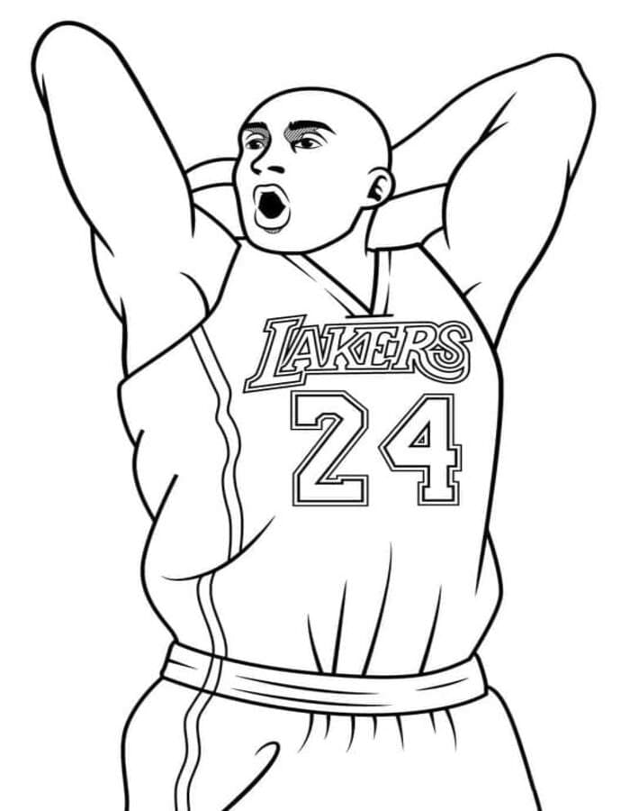 Görüntü Kobe Bryant Basit Boyama Sayfası