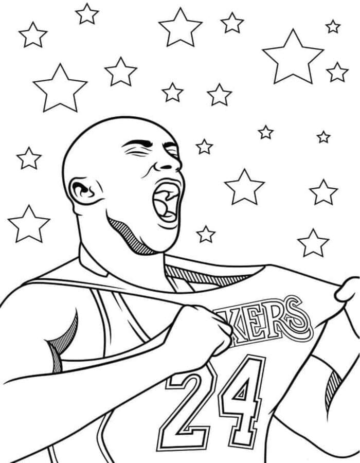 Görüntü Kobe Bryant Kolay Boyama Sayfası