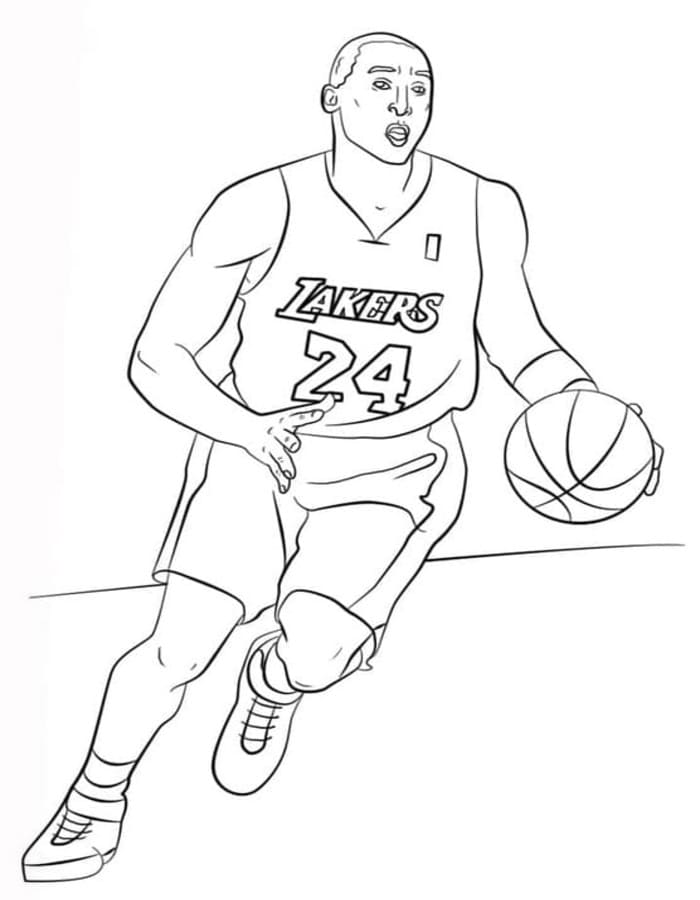 Görüntü Kobe Bryant Temel Boyama Sayfası
