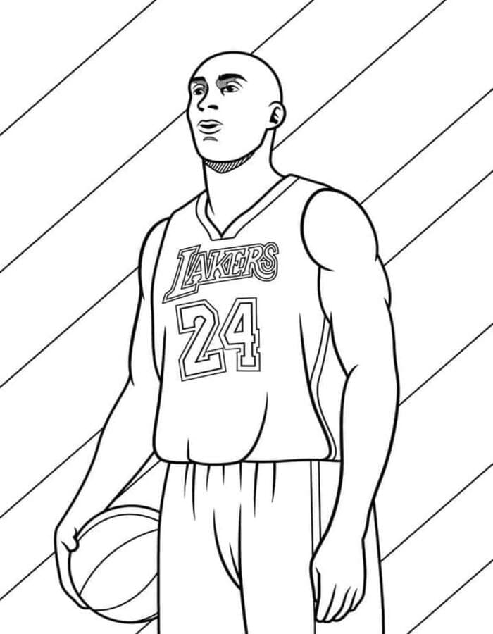 Görüntü Kobe Bryant ücretsiz yazdırılabilir Boyama Sayfası