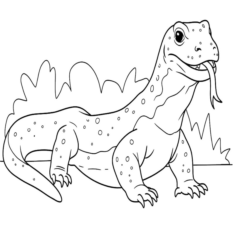 Görüntü Komodo Ejderi ücretsiz yazdırılabilir Boyama Sayfası