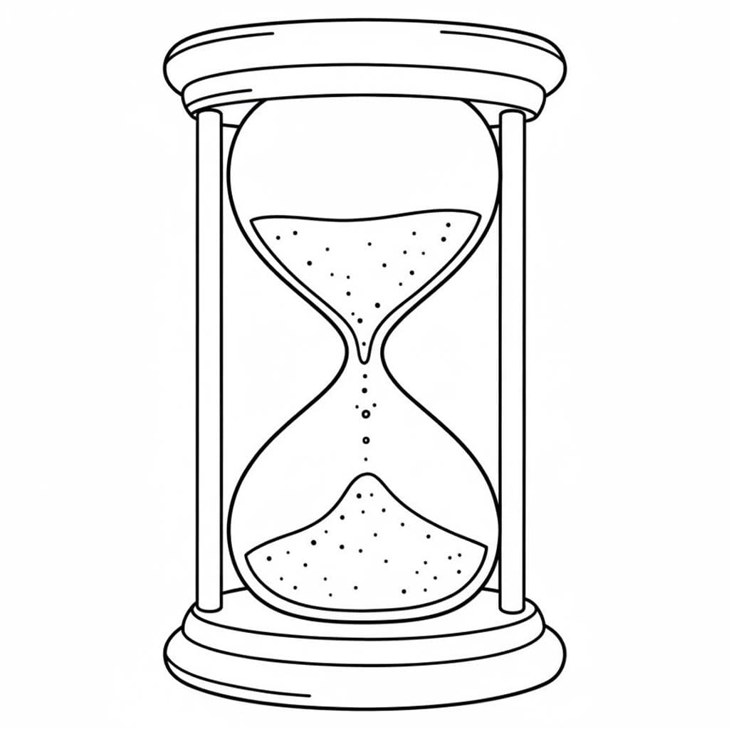 Görüntü Kum Saati basit Boyama Sayfası