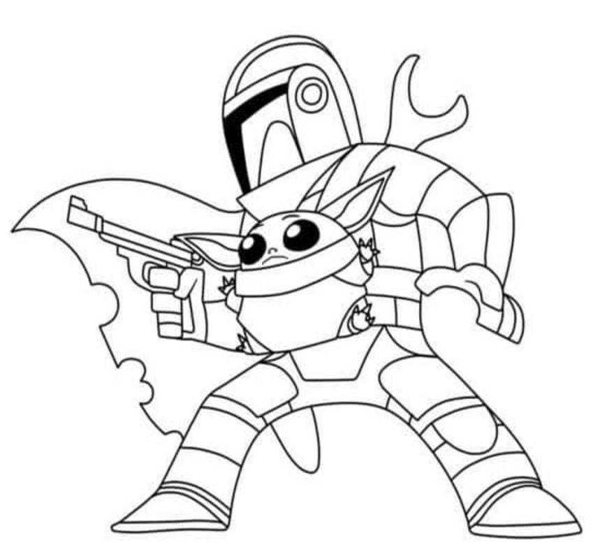 Görüntü Mandalorian yazdırılabilir Boyama Sayfası