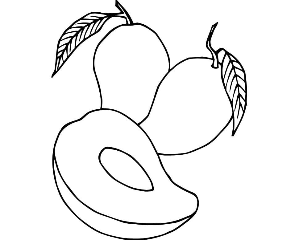 Görüntü Mango kolay Boyama Sayfası