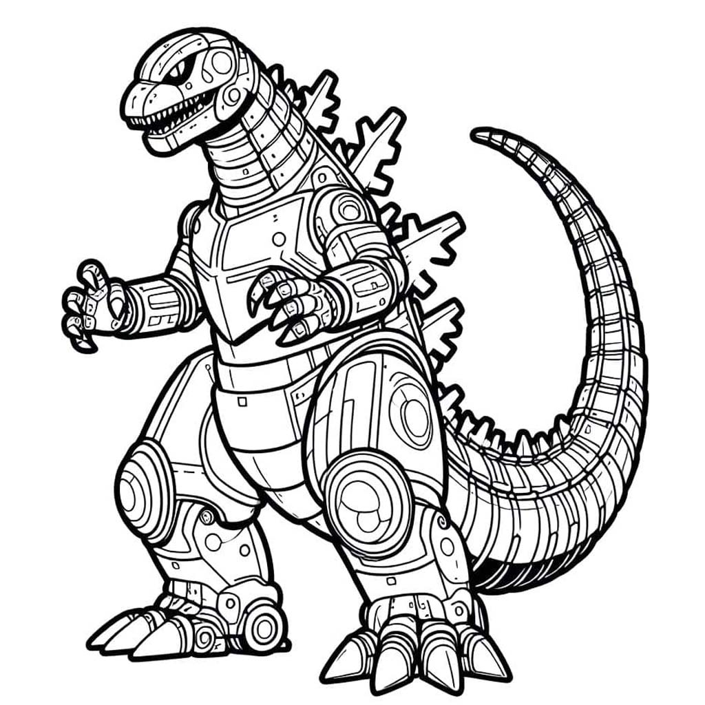 Görüntü Mechagodzilla Temel Boyama Sayfası