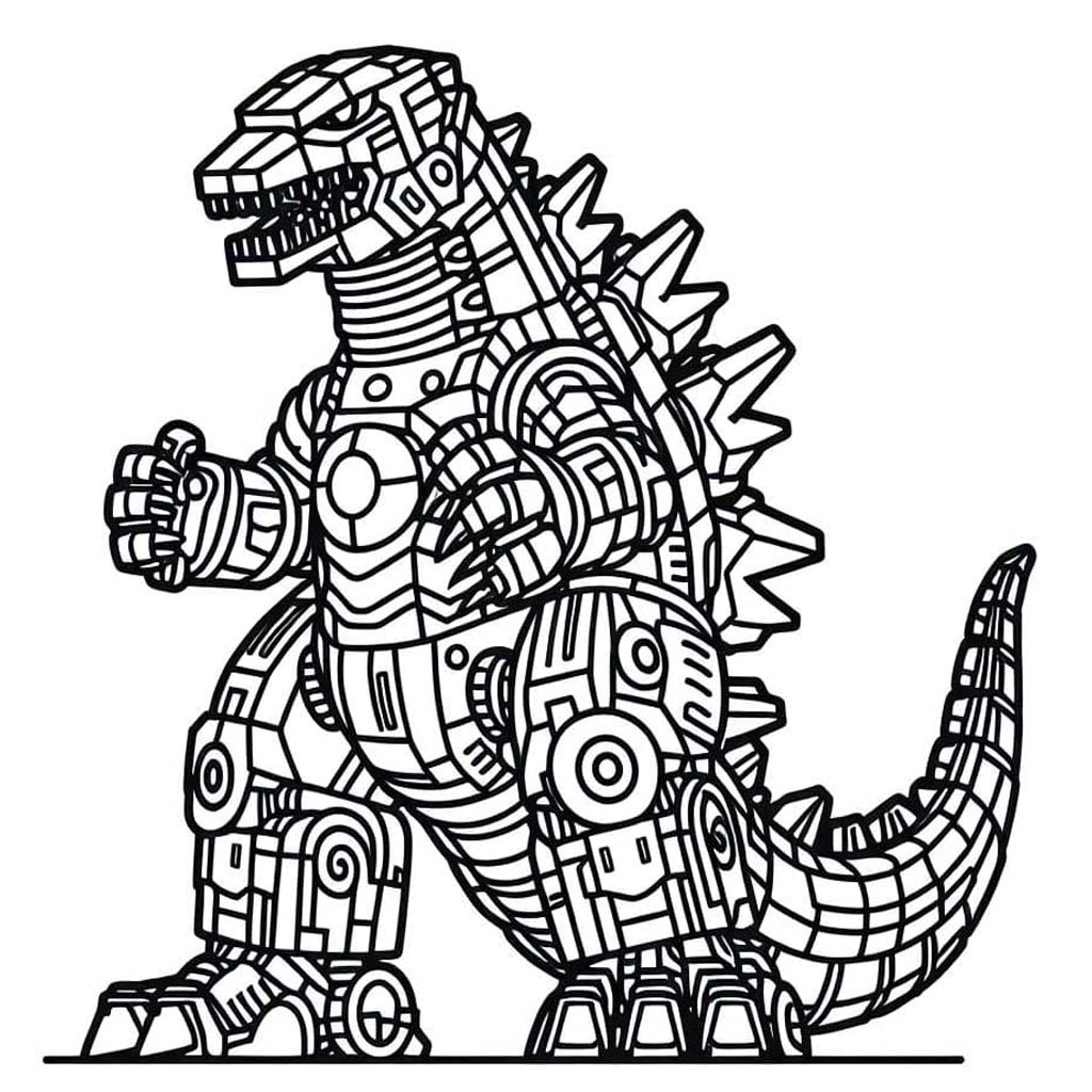 Görüntü Mechagodzilla Boyama Sayfası