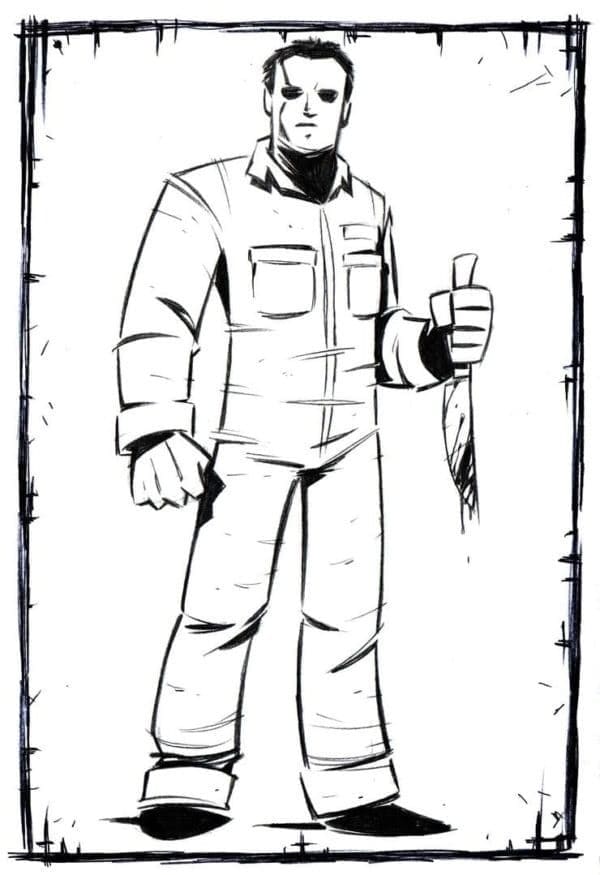 Görüntü Michael Myers Basit Boyama Sayfası