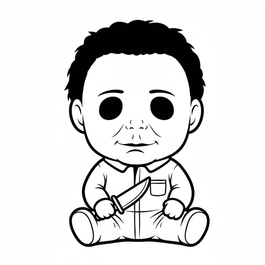 Görüntü Michael Myers ücretsiz Boyama Sayfası