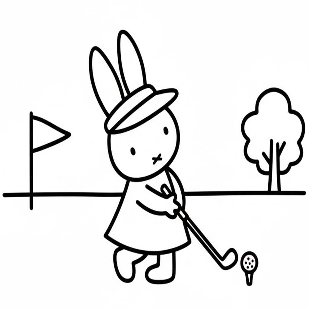 Görüntü Miffy temel Boyama Sayfası