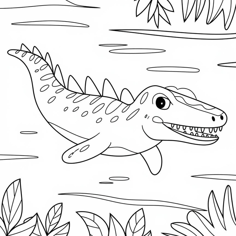 Görüntü Mosasaurus kolay Boyama Sayfası