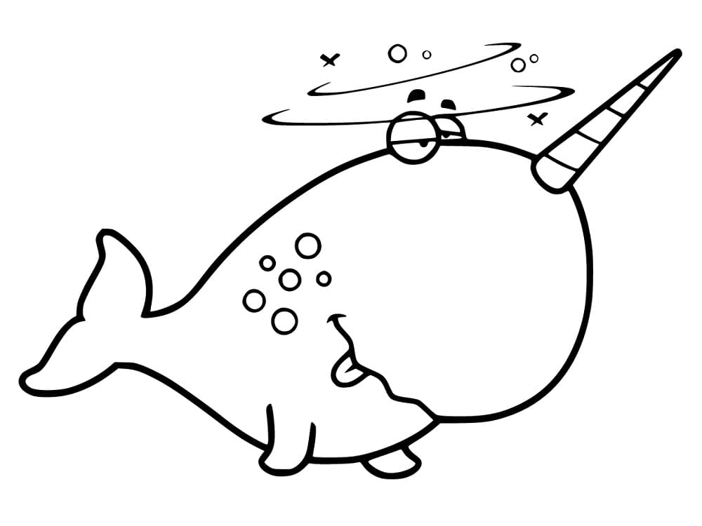 Görüntü Narval basit Boyama Sayfası