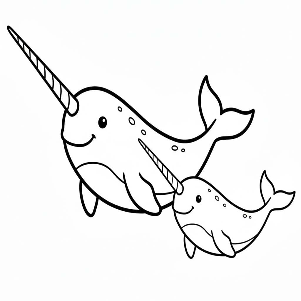 Görüntü Narval ücretsiz Boyama Sayfası