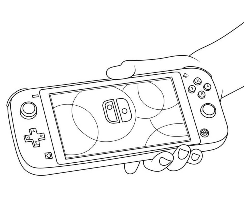Görüntü Nintendo Switch ücretsiz yazdırılabilir Boyama Sayfası