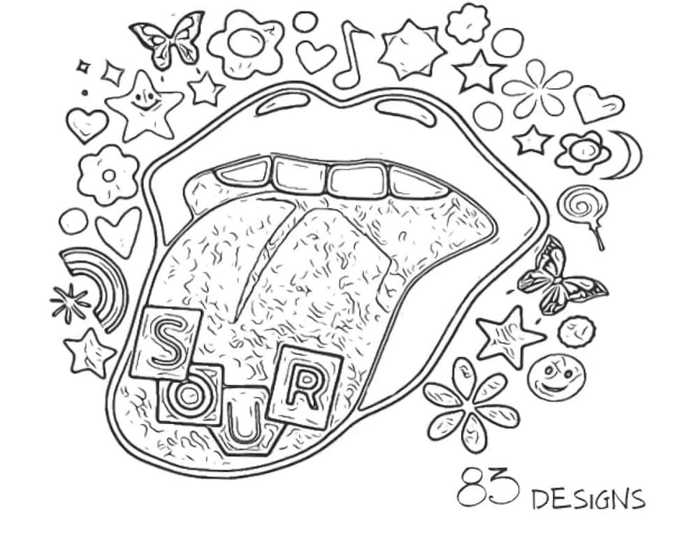 Görüntü Olivia Rodrigo yazdırılabilir Boyama Sayfası