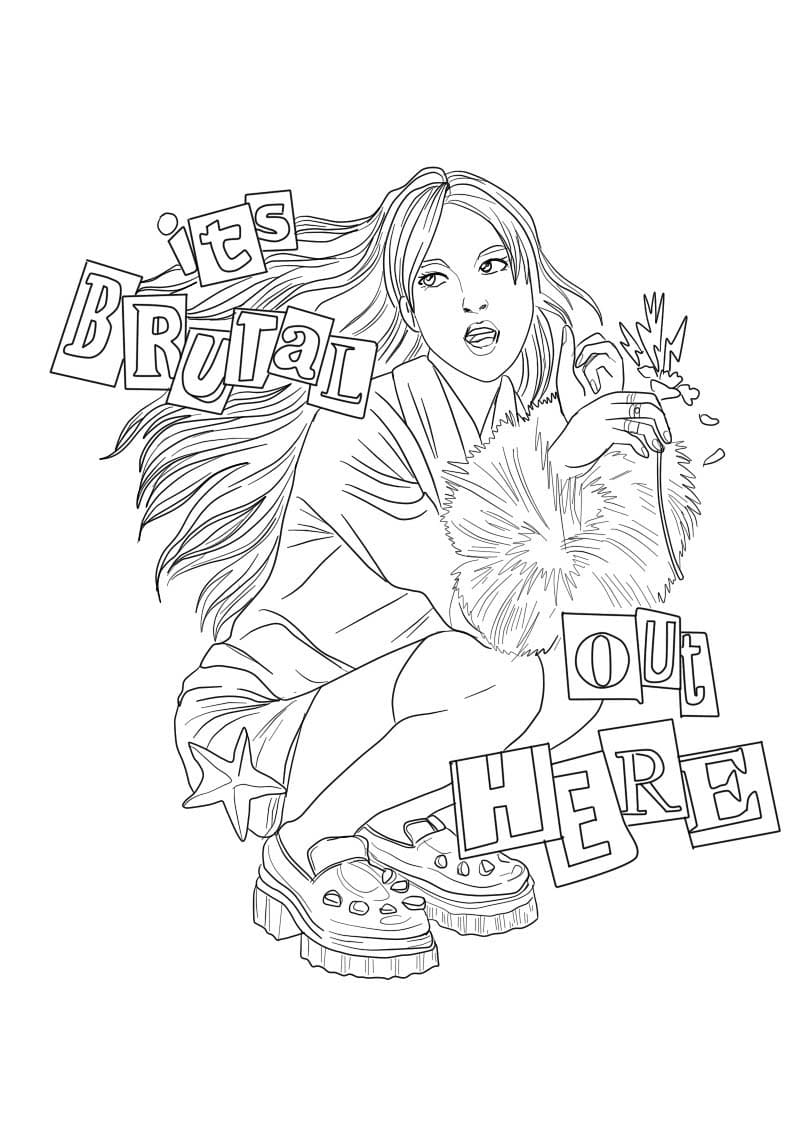 Görüntü Olivia Rodrigo Boyama Sayfası