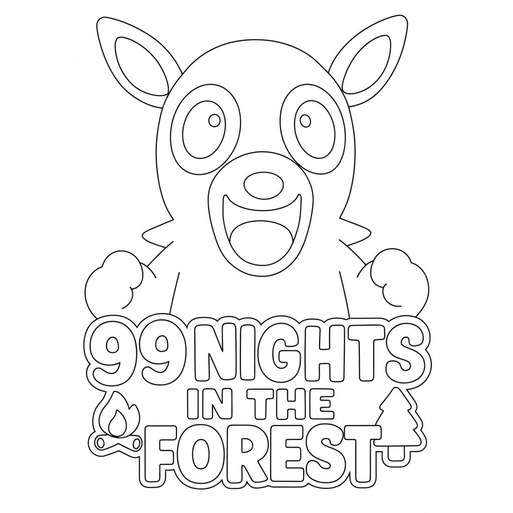Görüntü Ormanda 99 gece Boyama Sayfası