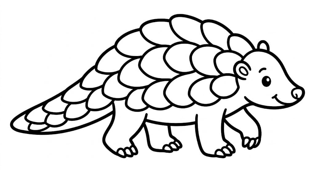 Görüntü Pangolin Basit Boyama Sayfası