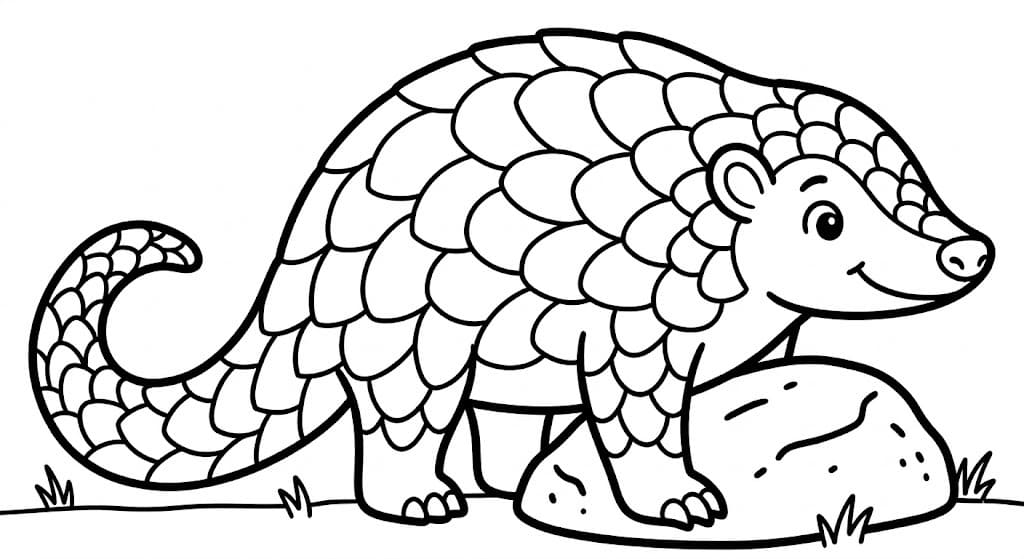Görüntü Pangolin Kolay Boyama Sayfası