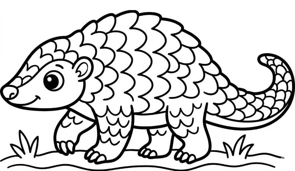 Görüntü Pangolin temel Boyama Sayfası