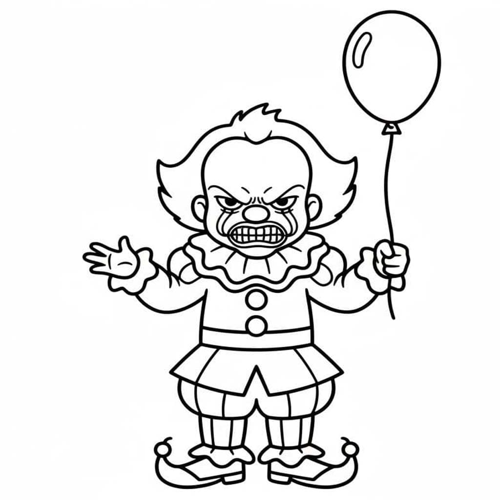 Görüntü Pennywise basit Boyama Sayfası