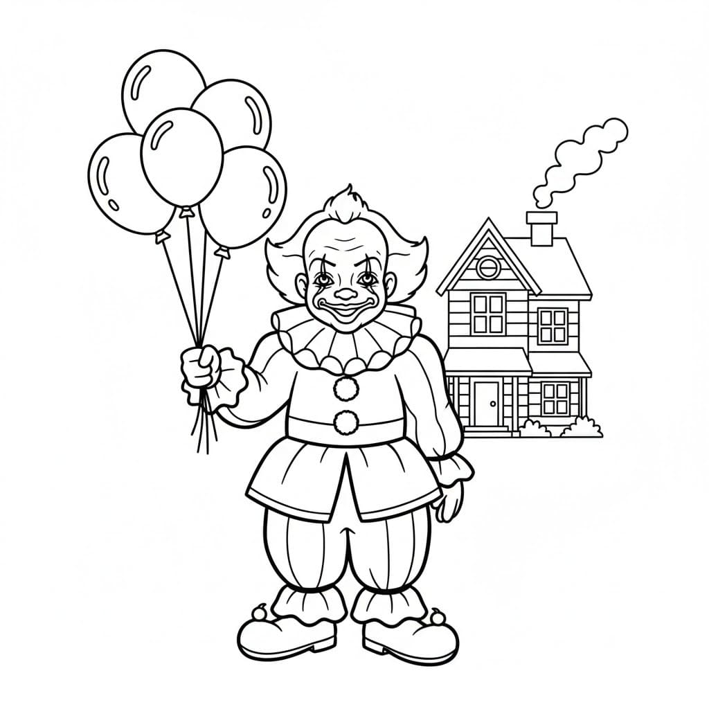 Görüntü Pennywise ücretsiz yazdırılabilir Boyama Sayfası