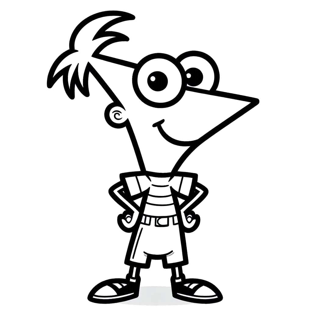 Görüntü Phineas Ve Ferb Basit Boyama Sayfası