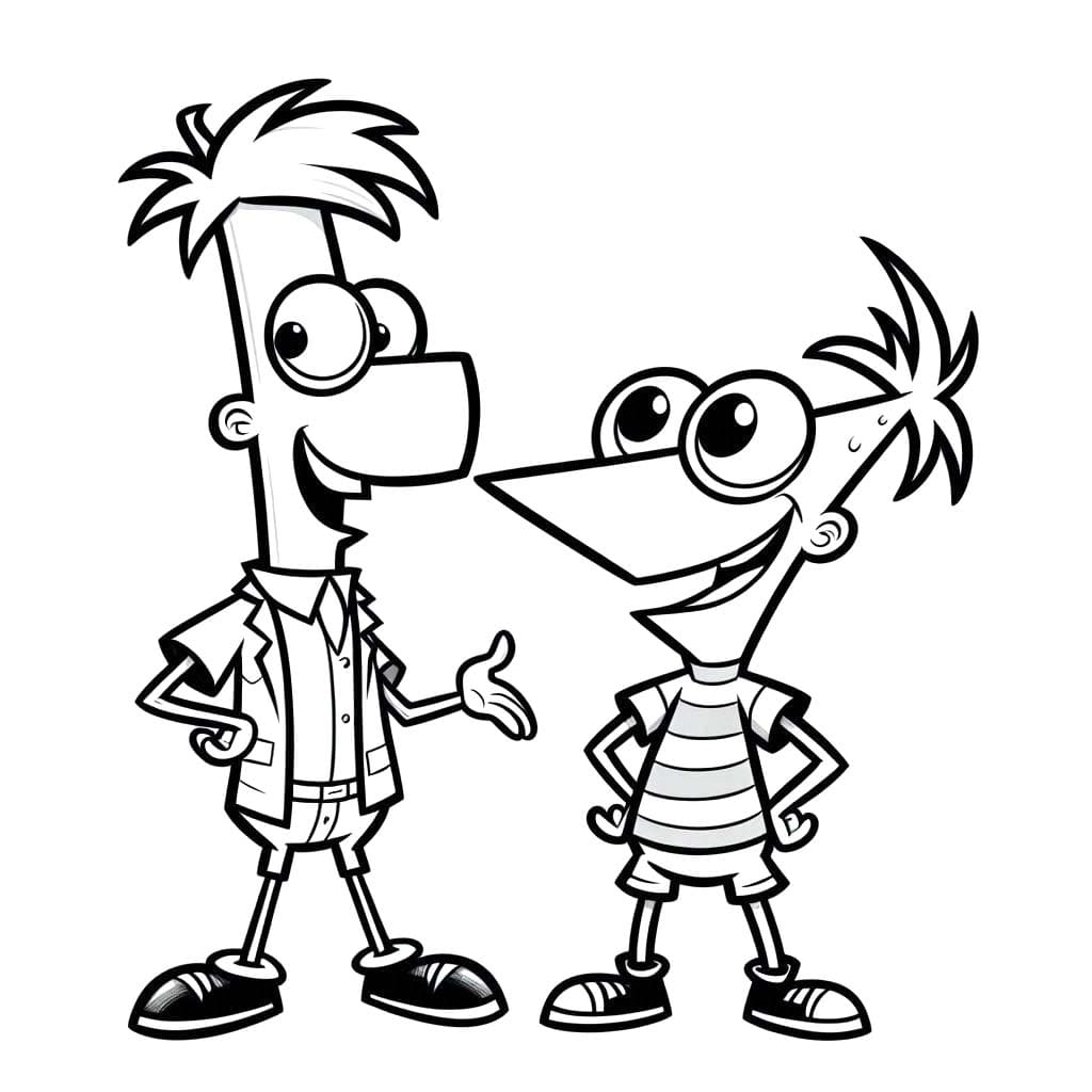 Görüntü Phineas Ve Ferb Temel Boyama Sayfası