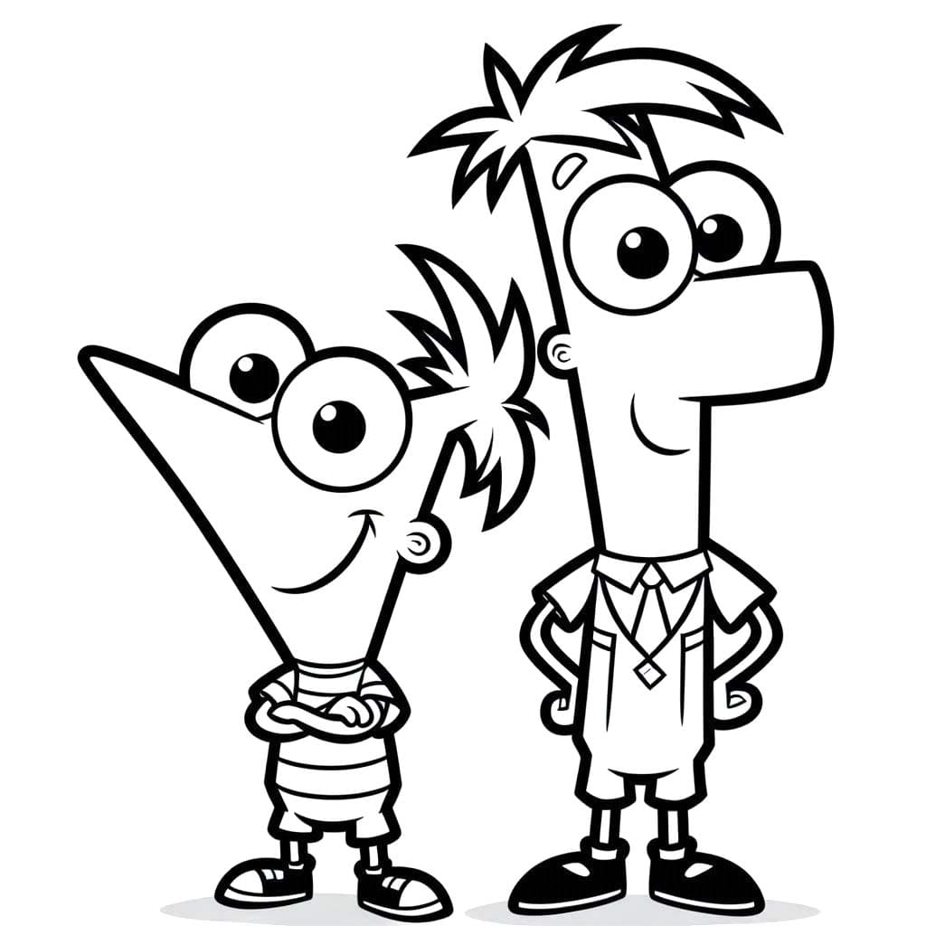 Görüntü Phineas Ve Ferb yazdırılabilir Boyama Sayfası