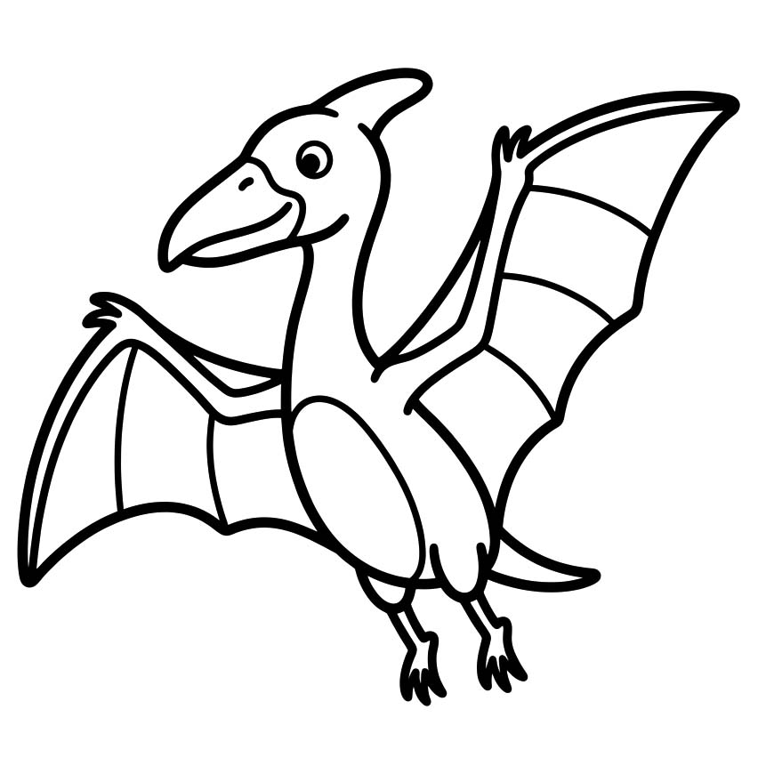 Görüntü Pterodaktil basit Boyama Sayfası