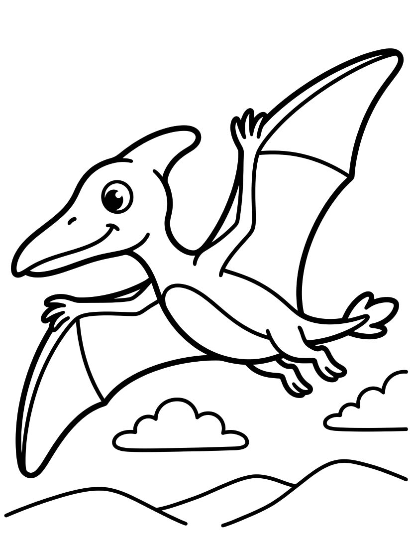 Görüntü Pterodaktil temel Boyama Sayfası