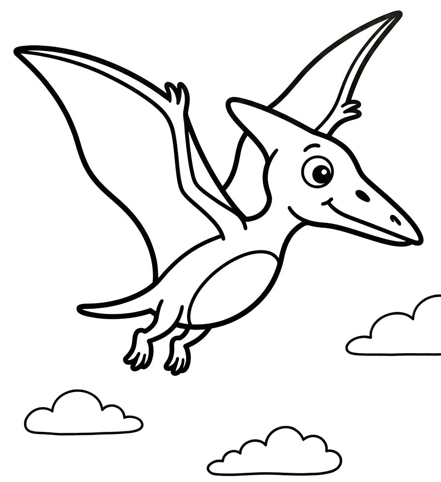 Görüntü Pterodaktil yazdırılabilir Boyama Sayfası