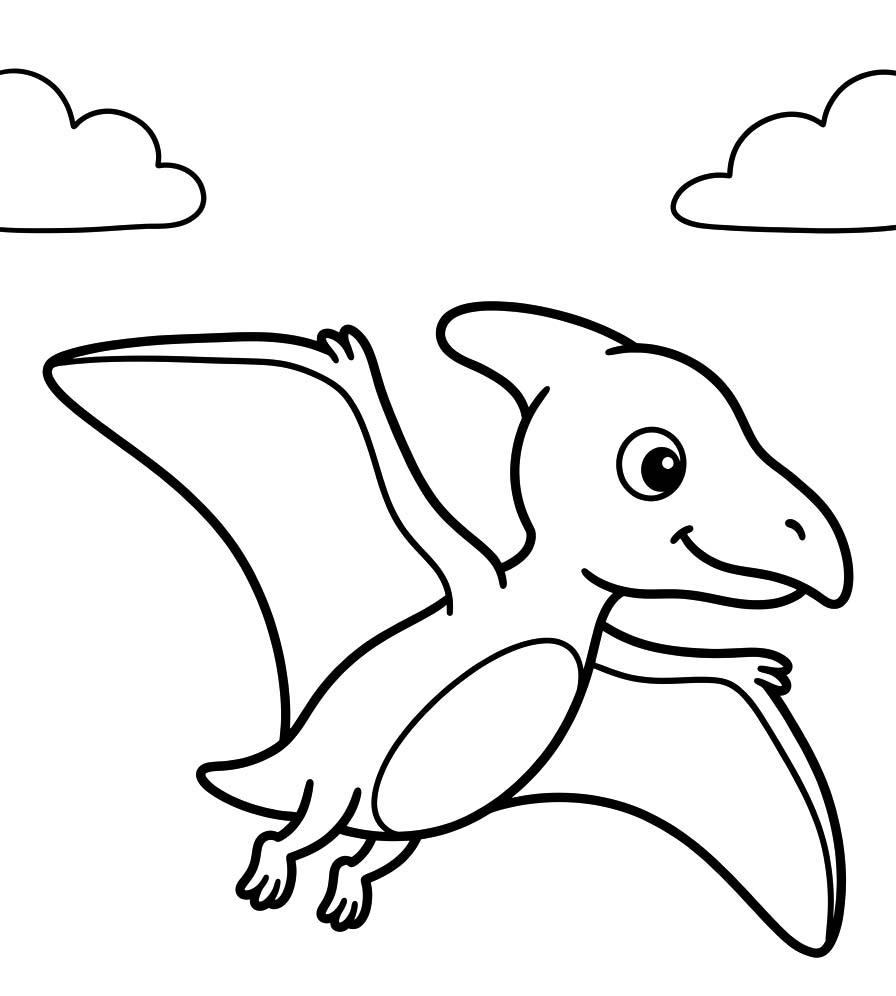 Görüntü Pterodaktil Boyama Sayfası