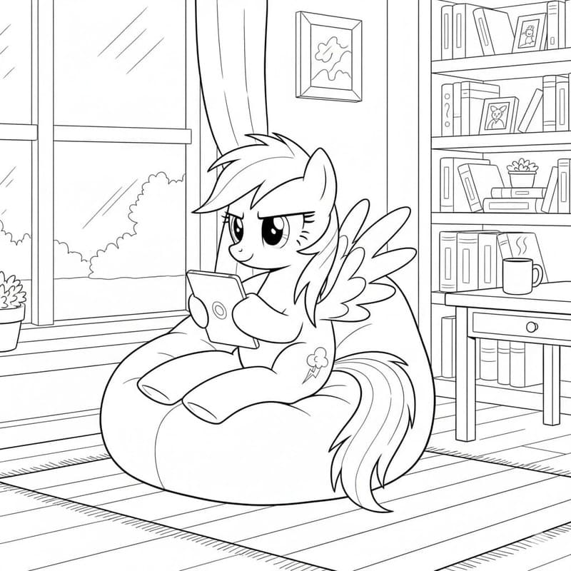 Görüntü Rainbow Dash Kolay Boyama Sayfası